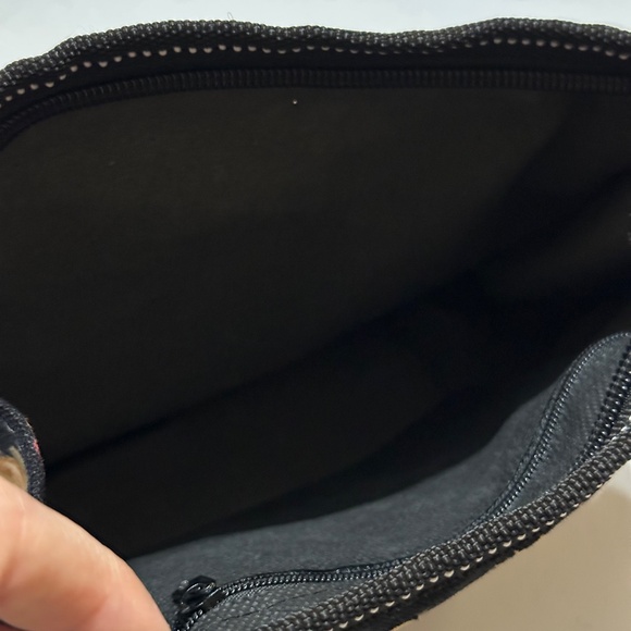 Anna Sui Floral Linen Mini Clutch Bag Cosmetic Bag Black - Picture 6 of 10